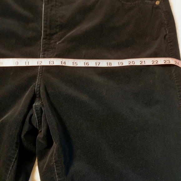 Talbots Women's Navy Plush Corduroy High-Waisted Straight Leg Pants with Stretch - Picture 6 of 10